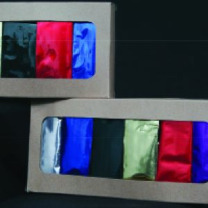 Colored Bags Shown in Packaged Box