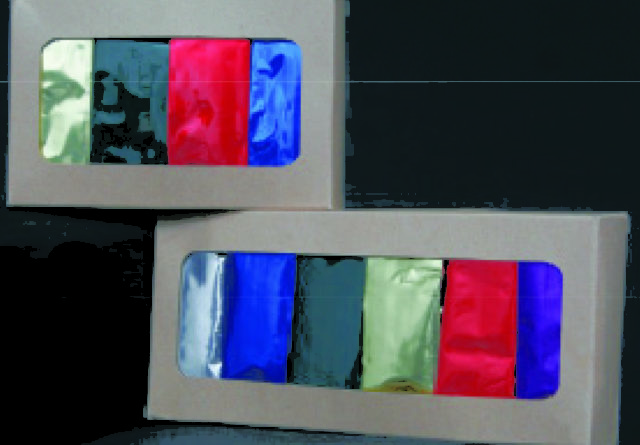 Colored Bags Shown in Packaged Box